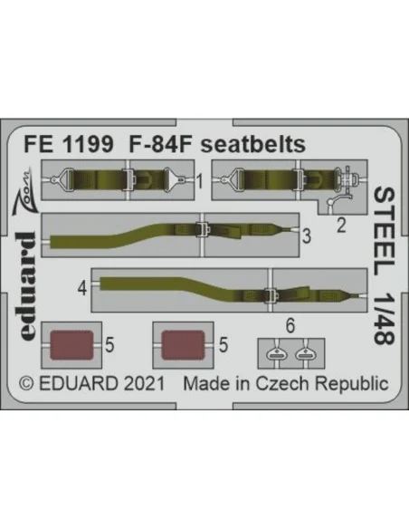 F-84F seatbelts STEEL 1/48 for KINETIC, 1/48 - Eduard Accessories F...