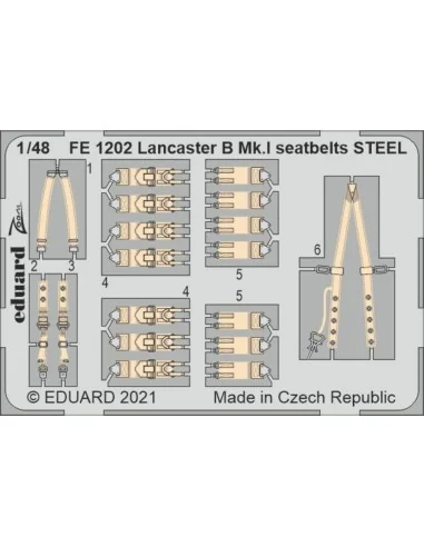 Lancaster B Mk.I seatbelts STEEL 1/48 for HKM, 1/48 - Eduard Access...