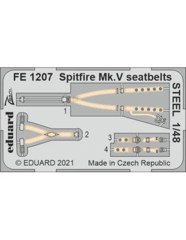 Spitfire Mk.V seatbelts STEEL 1/48 for EDUARD/SPECIAL HOBBY, 1/48 -...