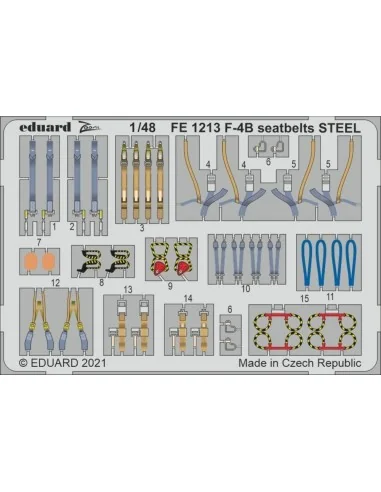 F-4B seatbelts STEEL 1/48 for TAMIYA, 1/48 - Eduard Accessories FE1213