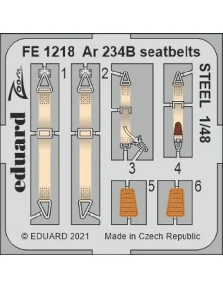Ar 234B seatbelts STEEL 1/48 HASEGAWA/HOBBY 2000, 1/48 - Eduard Acc...