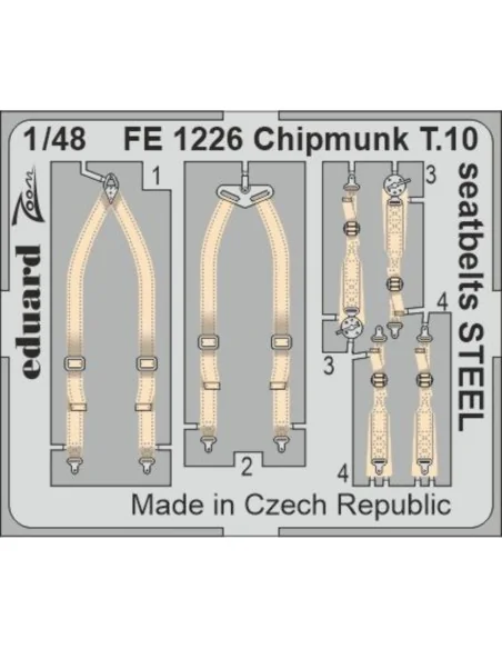 Chipmunk T.10 seatbelts STEEL for AIRFIX, 1/48 - Eduard Accessories...