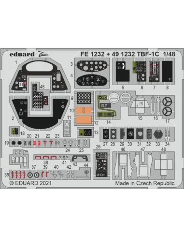TBF-1C, for ACADEMY, 1/48 - Eduard Accessories FE1232