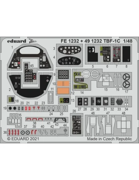 [NO_DESC] TBF-1C, for ACADEMY, 1/48 - Eduard Accessories FE1232
