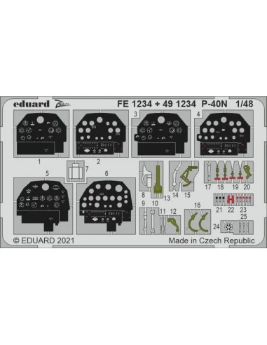 P-40N, for ACADEMY, 1/48 - Eduard Accessories FE1234
