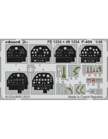 P-40N, for ACADEMY, 1/48 - Eduard Accessories FE1234