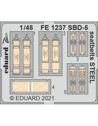 SBD-5 seatbelts STEEL, for REVELL, 1/48 - Eduard Accessories FE1237