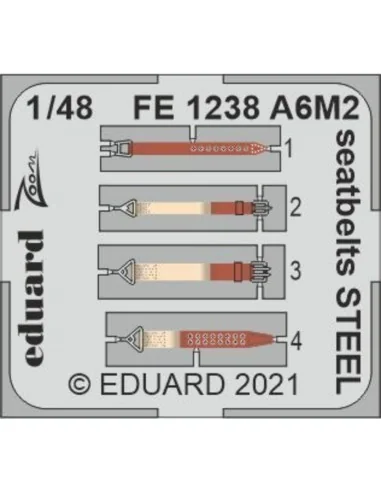 A6M2 seatbelts STEEL, for EDUARD, 1/48 - Eduard Accessories FE1238