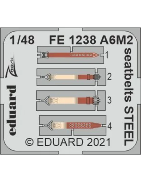 A6M2 seatbelts STEEL, for EDUARD, 1/48 - Eduard Accessories FE1238