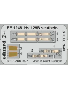 Hs 129B seatbelts STEEL for HOBBY 2000/HASEGAWA, 1/48 - Eduard Acce...