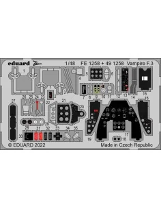 Vampire F.3 for AIRFIX, 1/48 - Eduard Accessories FE1258