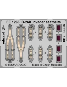 [NO_DESC] B-26K Invader seatbelts STEEL for ICM, 1/48 - Eduard Acce...