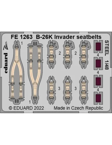 B-26K Invader seatbelts STEEL for ICM, 1/48 - Eduard Accessories FE...