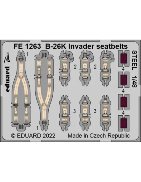 B-26K Invader seatbelts STEEL for ICM, 1/48 - Eduard Accessories FE...