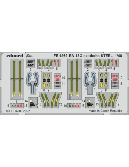 EA-18G seatbelts STEEL, 1/48 - Eduard Accessories FE1269