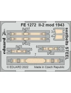 Il-2 mod. 1943 seatbelts STEEL, 1/48 - Eduard Accessories FE1272