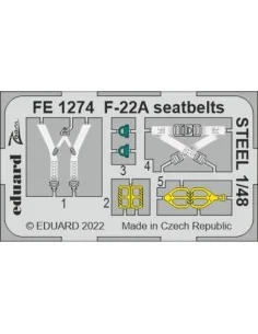[NO_DESC] F-22A seatbelts STEEL, 1/48 - Eduard Accessories FE1274