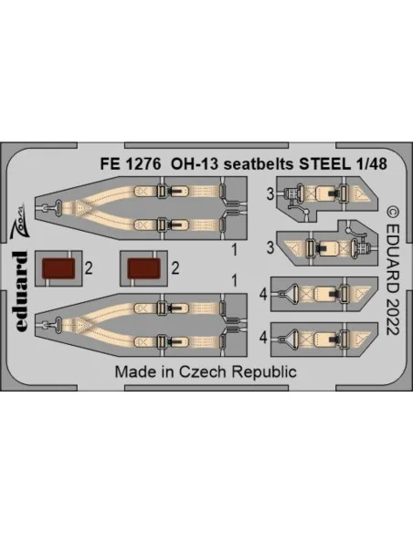 OH-13 seatbelts STEEL, 1/48 - Eduard Accessories FE1276