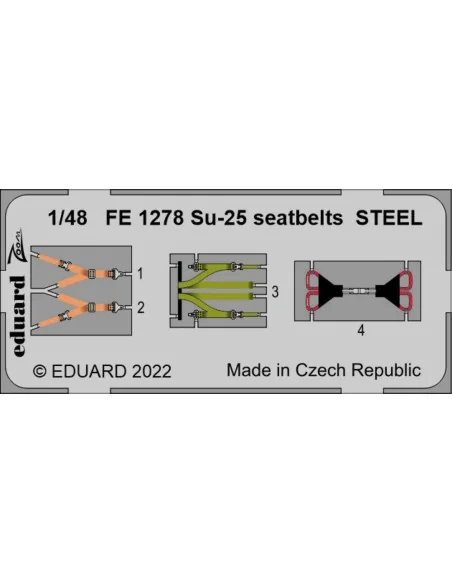 Su-25 seatbelts STEEL, 1/48 - Eduard Accessories FE1278