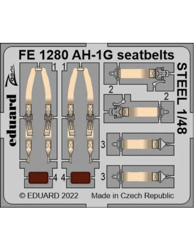 AH-1G seatbellts STEEL, 1/48 - Eduard Accessories FE1280