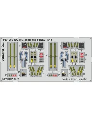 EA-18G seatbelts STEEL, 1/48 - Eduard Accessories FE1289