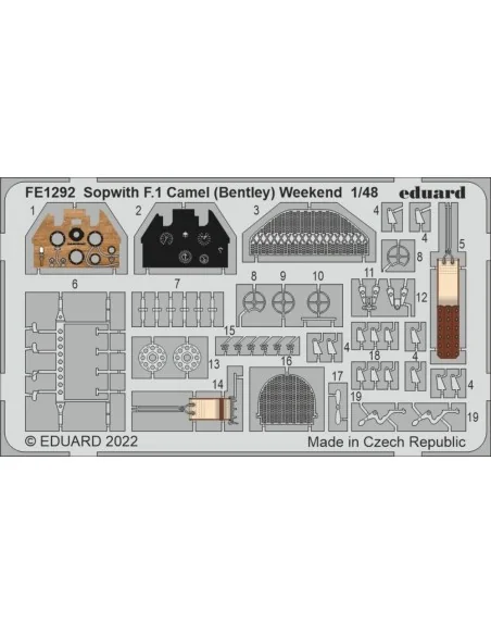 Sopwith F.1 Camel (Bentley) Weekend, 1/48 - Eduard Accessories FE1292