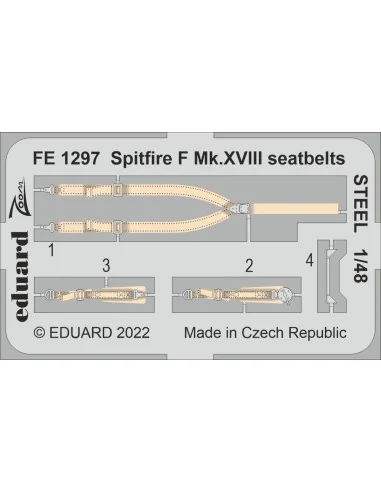Spitfire F Mk.XVIII seatbelts STEEL, 1/48 - Eduard Accessories FE1297