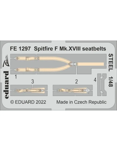 Spitfire F Mk.XVIII seatbelts STEEL, 1/48 - Eduard Accessories FE1297
