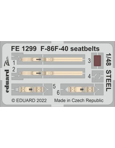 F-86F-40 seatbelts STEEL, 1/48 - Eduard Accessories FE1299