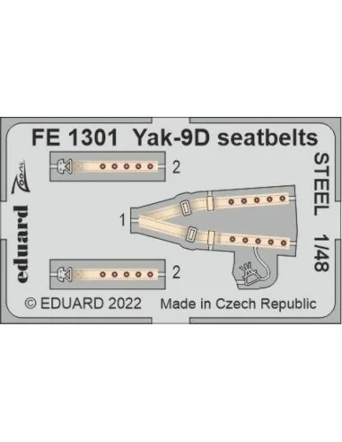 Yak-9D seatbelts STEEL, 1/48 - Eduard Accessories FE1301