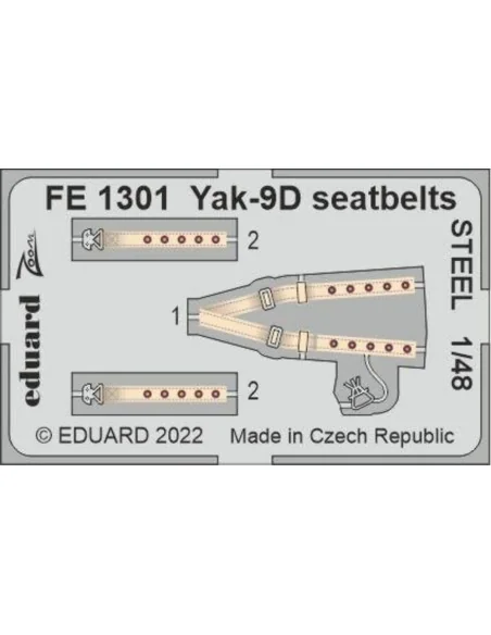 Yak-9D seatbelts STEEL, 1/48 - Eduard Accessories FE1301