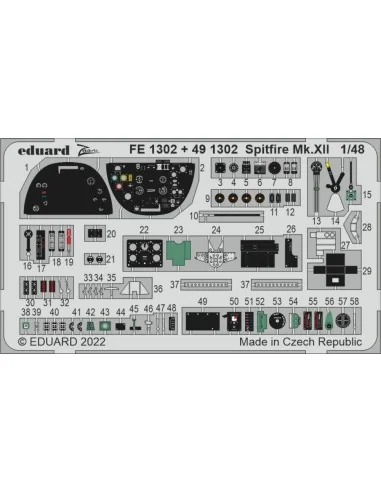 Spitfire Mk.XII for AIRFIX, 1/48 - Eduard Accessories FE1302