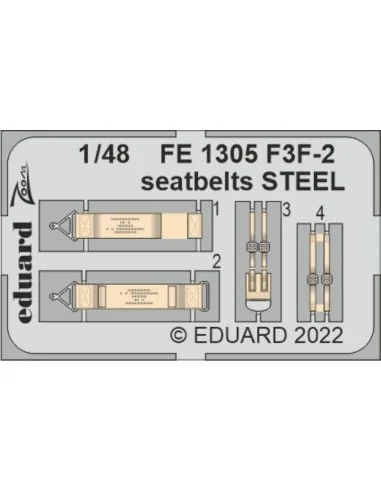 F3F-2 seatbelts STEEL for ACADEMY, 1/48 - Eduard Accessories FE1305