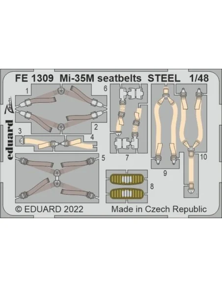 Mi-35M seatbelts STEEL for ZVEZDA, 1/48 - Eduard Accessories FE1309