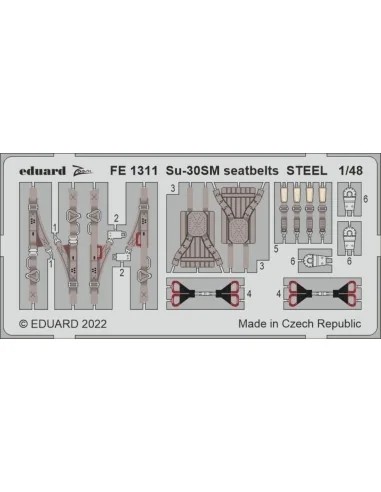 Su-30SM seatbelts STEEL for GREAT WALL HOBY, 1/48 - Eduard Accessor...