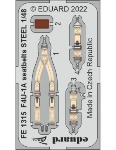 F4U-1A seatbelts STEEL for HOBBY BOSS, 1/48 - Eduard Accessories FE...