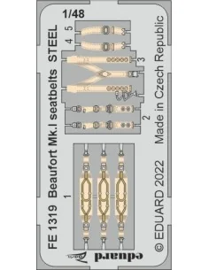 Beaufort Mk.I seatbelts STEEL for ICM, 1/48 - Eduard Accessories FE...