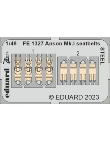Anson Mk.I seatbelts STEEL 1/48 for AIRFIX, 1/48 - Eduard Accessori...