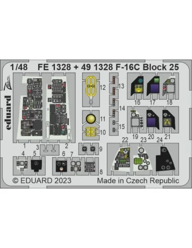 F-16C Block 25 1/48 for KINETIC, 1/48 - Eduard Accessories FE1328
