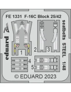 F-16C Block 25/42 seatbelts STEEL 1/48 for KINETIC, 1/48 - Eduard A...
