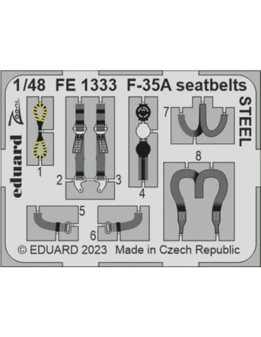 F-35A seatbelts STEEL 1/48 for TAMIYA, 1/48 - Eduard Accessories FE...