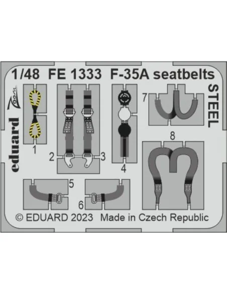 F-35A seatbelts STEEL 1/48 for TAMIYA, 1/48 - Eduard Accessories FE...