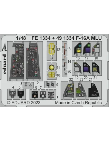 [NO_DESC] F-16A MLU 1/48 KINETIC, 1/48 - Eduard Accessories FE1334