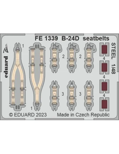 B-24D seatbelts STEEL 1/48 REVELL, 1/48 - Eduard Accessories FE1339