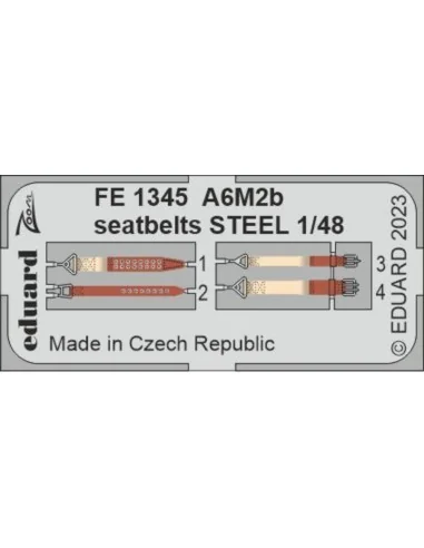 A6M2b seatbelts STEEL 1/48 ACADEMY, 1/48 - Eduard Accessories FE1345