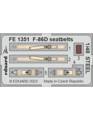 F-86D seatbelts STEEL 48 REVELL, 1/48 - Eduard Accessories FE1351