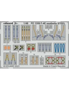 [NO_DESC] F-4E seatbelts STEEL 1/48 MENG, 1/48 - Eduard Accessories...