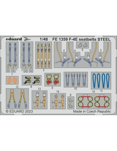 F-4E seatbelts STEEL 1/48 MENG, 1/48 - Eduard Accessories FE1359
