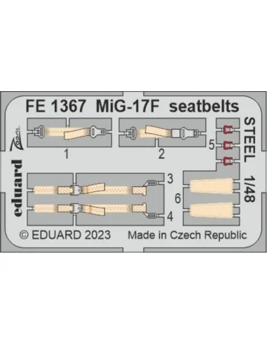 MiG-17F seatbelts STEEL 1/48 AMMO, 1/48 - Eduard Accessories FE1367