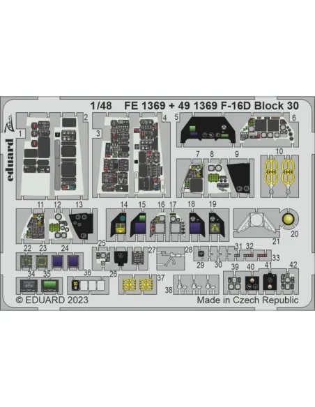 F-16D Block 30 1/48 KINETIC, 1/48 - Eduard Accessories FE1369